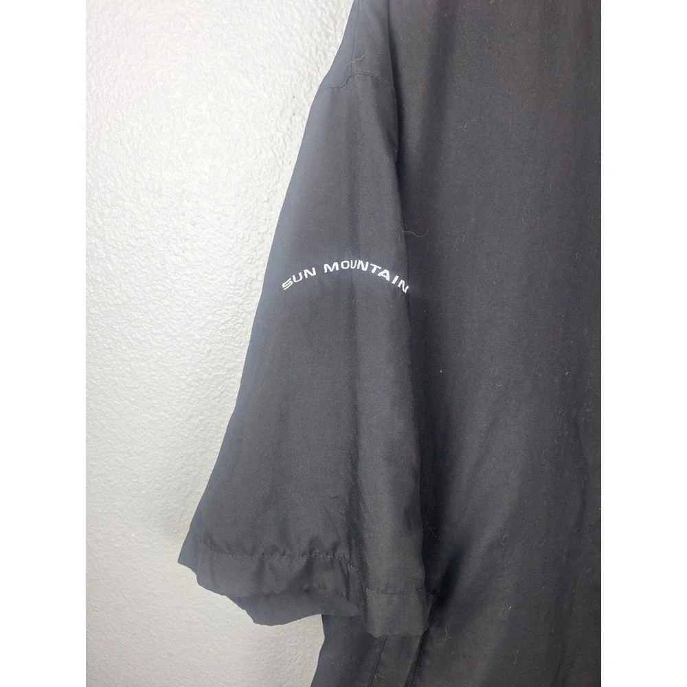 Sun Mountain StormTight Mens XL Black Short Sleeve Golf Rain Jacket Full Zip